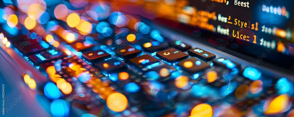 Abstract Keyboard with Blue and Orange Lights. Abstract Keyboard with Blue and Orange Lights.