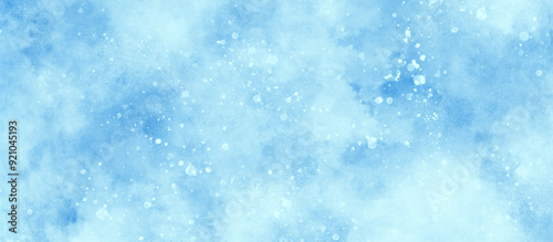 light blue bokeh background for design, beautiful blue watercolor background with glitter particles, A winter background with snowflakes and randomized floating bokeh, blue snow background texture.