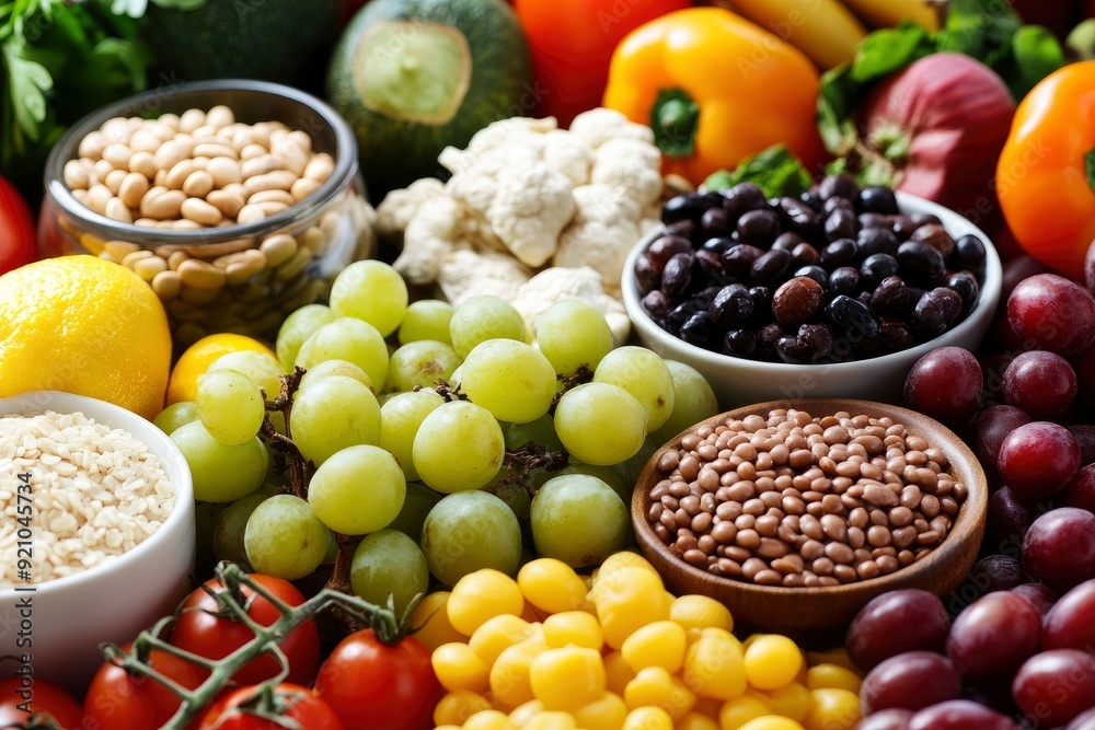 Ingredients of healthy diet that maintains or improves overall health status - generative ai Ingredients of healthy diet that maintains or improves overall health status - generative ai