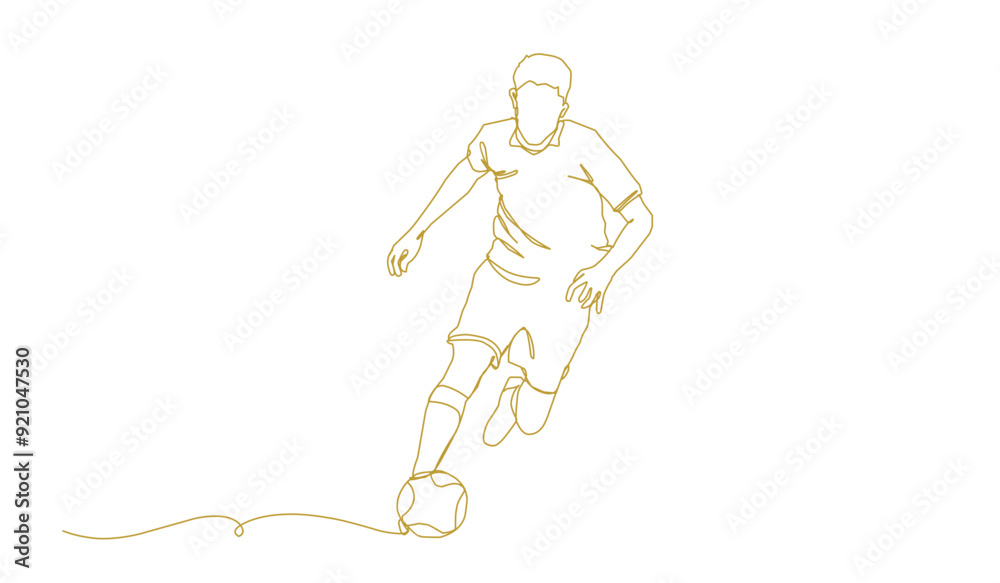 continuous line drawing of soccer player shooting vector illustration. Single one line art of young man playing soccer ball template. continuous line drawing of soccer player shooting vector illustration. Single one line art of young man playing soccer ball template.