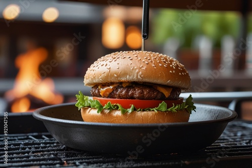 Mouth-watering American cheese Burger 