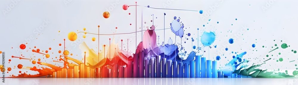 Colorful Abstract Bar Chart with Paint Splatter. Colorful Abstract Bar Chart with Paint Splatter.