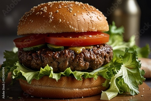 Mouth-watering American cheese Burger 