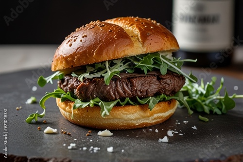 Mouth-watering American cheese Burger 