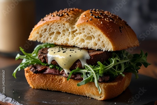 Mouth-watering American cheese Burger 