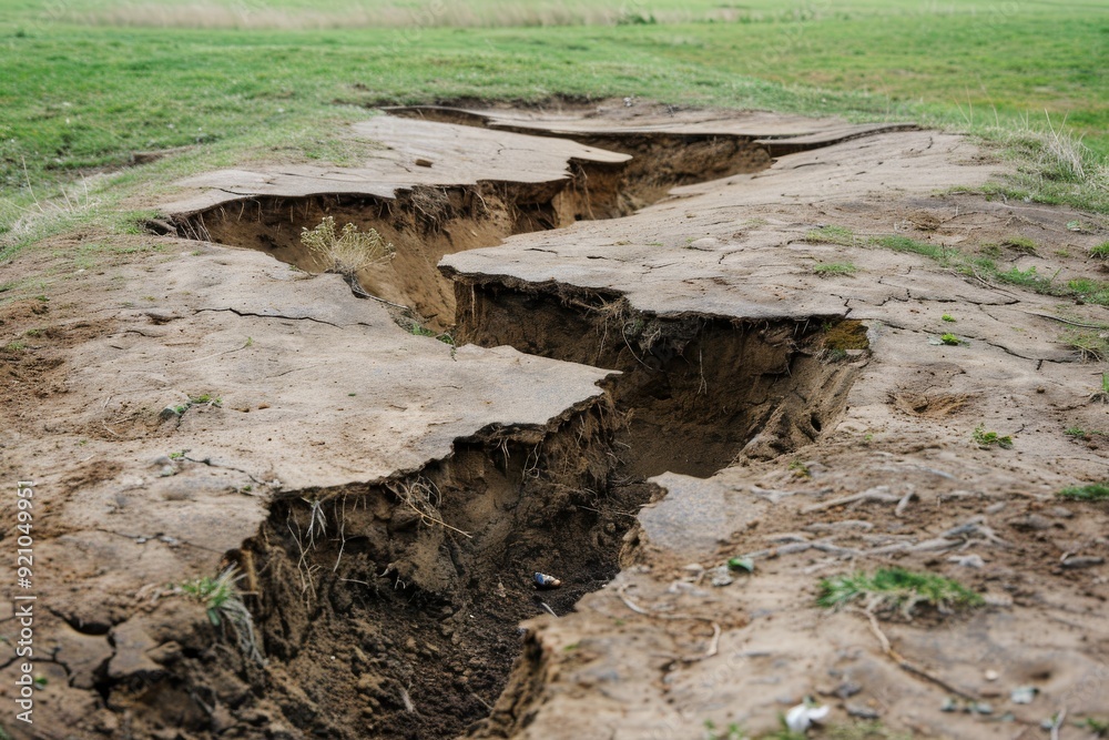 Monochrome photo of cracked ground, revealing the unique patterns ...