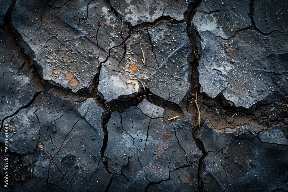 Black and white depiction of fractured soil, illustrating the stark ...