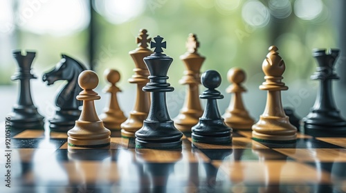 Chess Pieces on a Board.