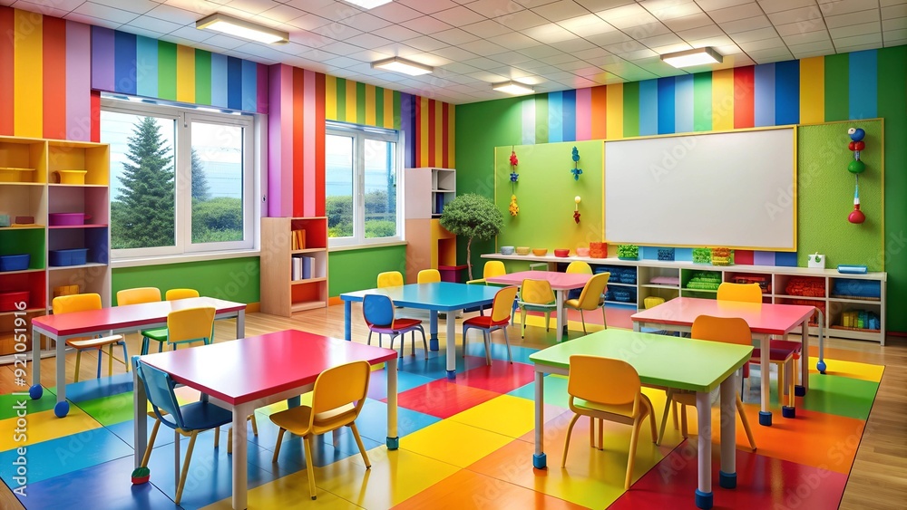 Obraz premium Creating a Vibrant Learning Space: Colorful Classroom Design for Kids AI generated