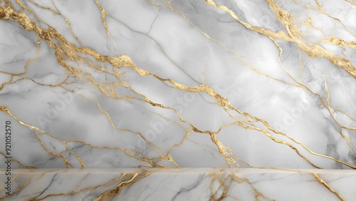 Abstract Symphony of Gold and Stone: A Minimalist Marble Composition generative AI