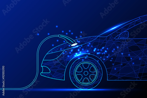 EV electric car charging station vector concept. Vector illustration.