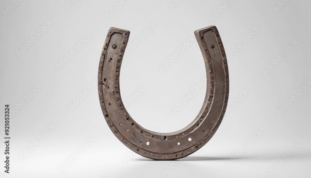  A horseshoe on an isolated flat white background.