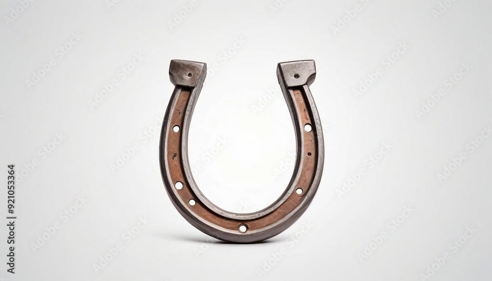 A horseshoe on an isolated flat white background. A horseshoe on an isolated flat white background.