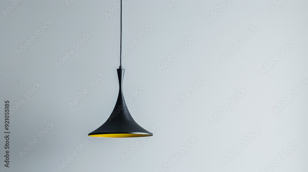 Fototapeta premium modern black pendant lamp on white background