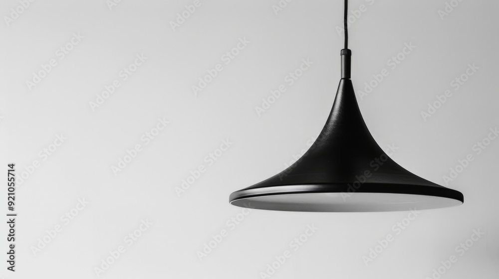 Fototapeta premium modern black pendant lamp on white background