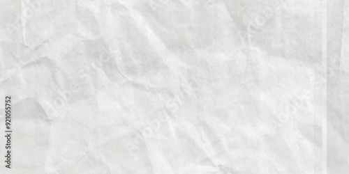 White wrinkly backdrop paper background. white colored grunge crumpled crushed paper horizontal vector backgrounds. creased recycle paper texture. Paper texture Crumpled White. Top view.