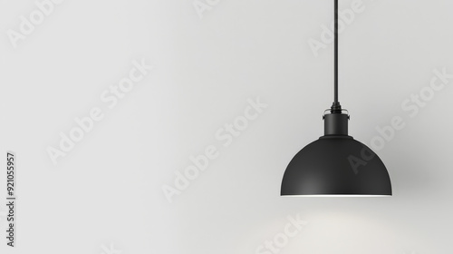 modern black pendant lamp on white background