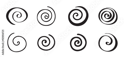 spiral illustration set doodle collection hand drawn style vector vector illustration