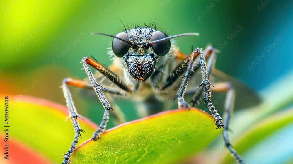 Fototapeta premium Closeup of a Robber Fly