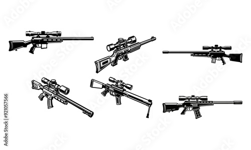 black and white sniper gun