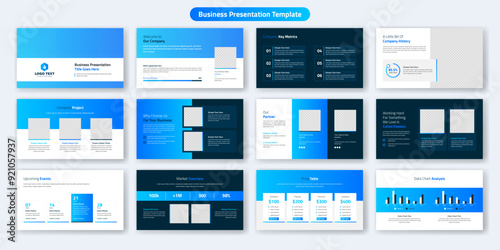 Creative business PowerPoint presentation slides template design. Use for modern keynote presentation background, brochure design, website slider, landing page, annual report, company profile