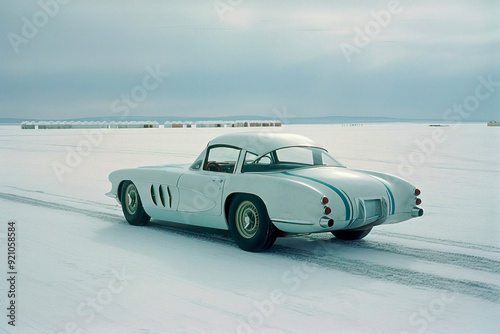 Classic European Coupe Conquers Winter Landscape photo