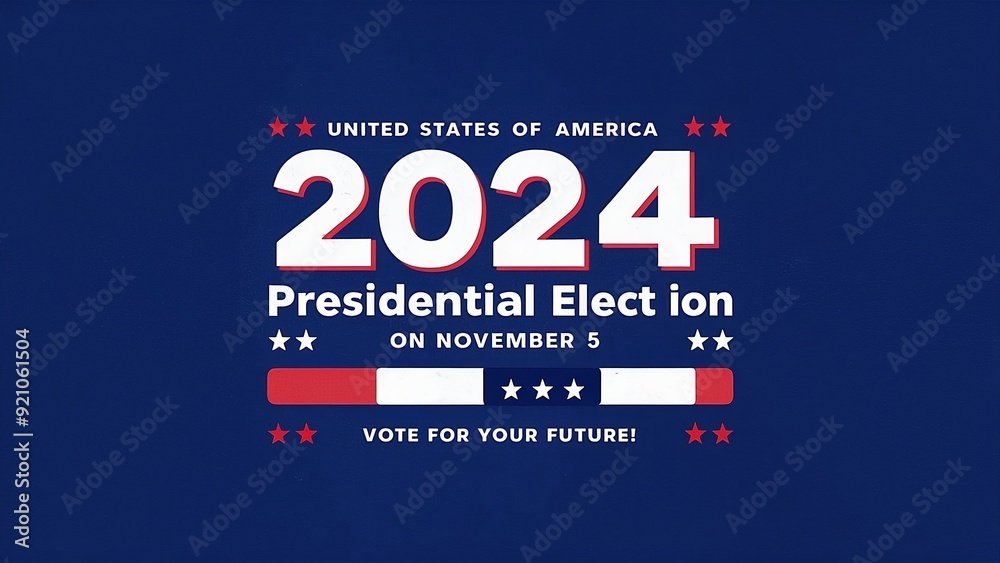 Obraz premium header Banner for 2024 US presidential election on November 5, UNITED STATES OF AMERICA 2024 PRESIDENTIAL ELECTION VOTE FOR YOUR FUTURE! democratic & republican party generative ai 
