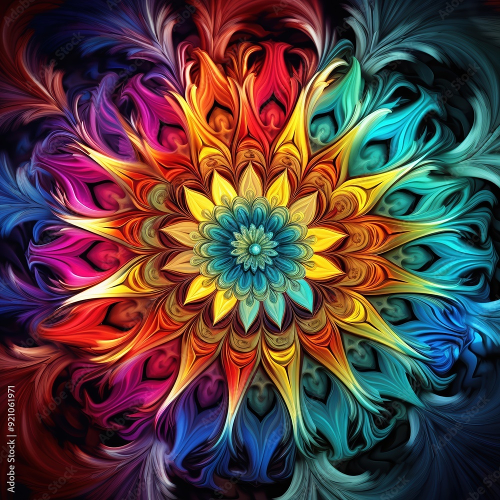 Abstract fractal background with ornament. Abstract fractal background with ornament.