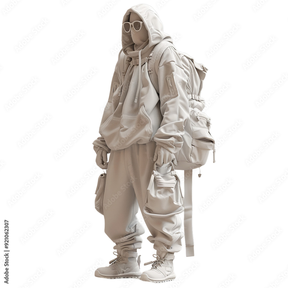 Obraz premium Man and Women in different dresses on transparent background. Generative Ai