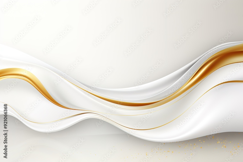 Abstract gold and white waves with subtle glitter. Abstract gold and white waves with subtle glitter.