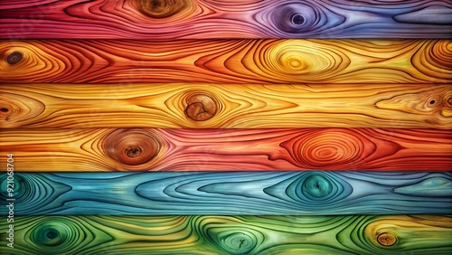 Abstract Wood Texture Knots and Annual Rings Pattern Illustration Background: Vibrant Hues  Generative AI