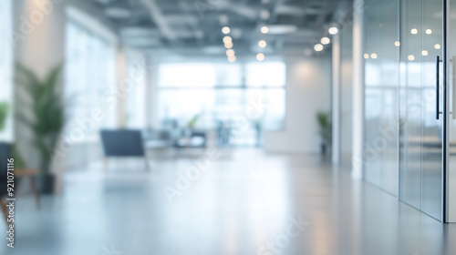 Wallpaper Mural Blurred Focus on White Open Space Office Interior, Perfect for Background Use in Corporate and Professional Designs Torontodigital.ca