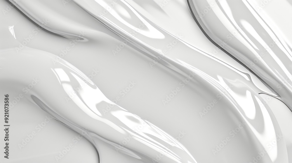 Glossy white cosmetic texture with a smooth Glossy white cosmetic texture with a smooth