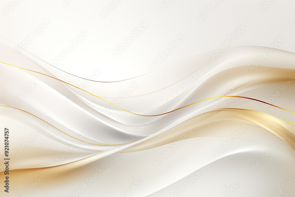 Abstract white and gold background with elegant curved lines. Abstract white and gold background with elegant curved lines.