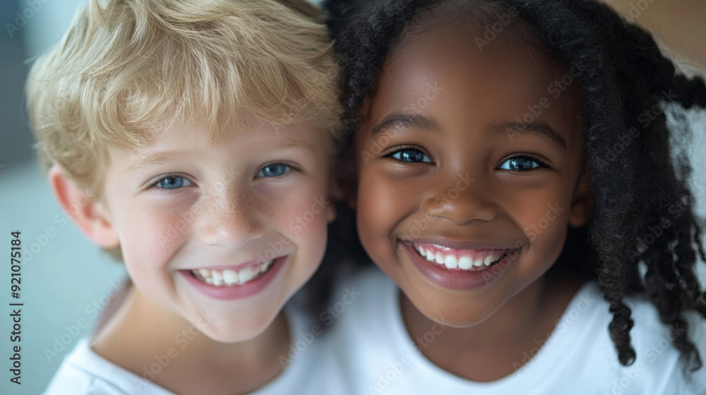 Child smiles happily, showing beautiful teeth. Child smiles happily, showing beautiful teeth.
