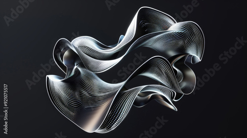abstract futuristic shape on black background 3d render