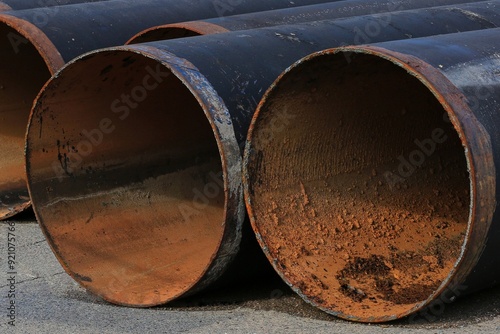 old rusty metal pipes