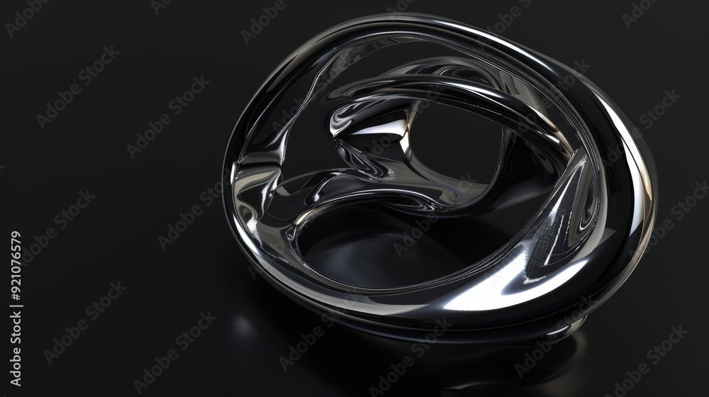 abstract futuristic shape on black background 3d render