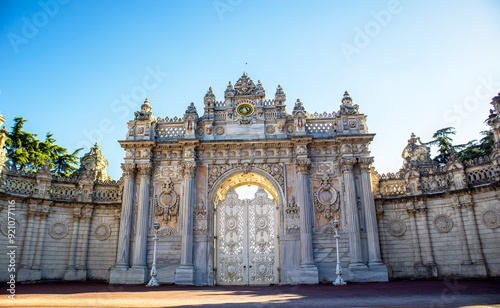 view of main gates of historical dolmabahce palace istanbul photo