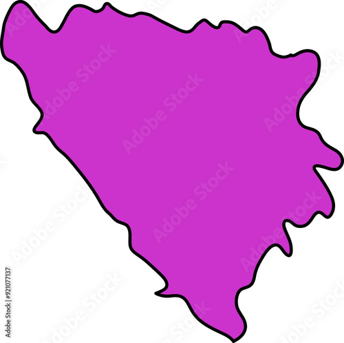 Bosnia and Herzegovina simple vector map silhouette.