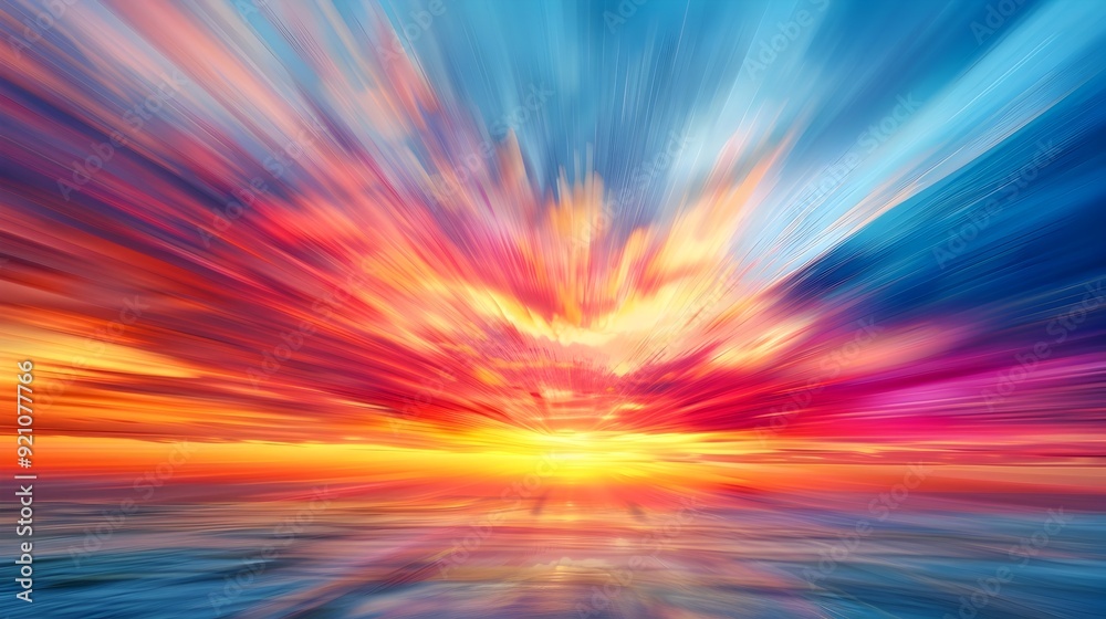 Obraz premium Burst of Vibrant Colors in an Sunset or Sunrise Scenery