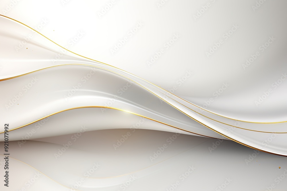 Abstract white and gold background with flowing lines. Abstract white and gold background with flowing lines.