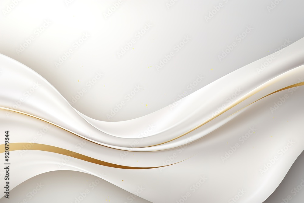 Abstract white and gold background with flowing lines. Abstract white and gold background with flowing lines.