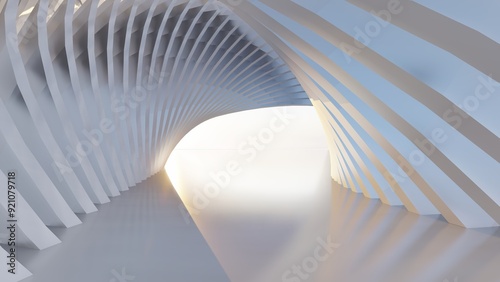 Fototapeta Naklejka Na Ścianę i Meble -  Abstract architecture background arched interior 3d render