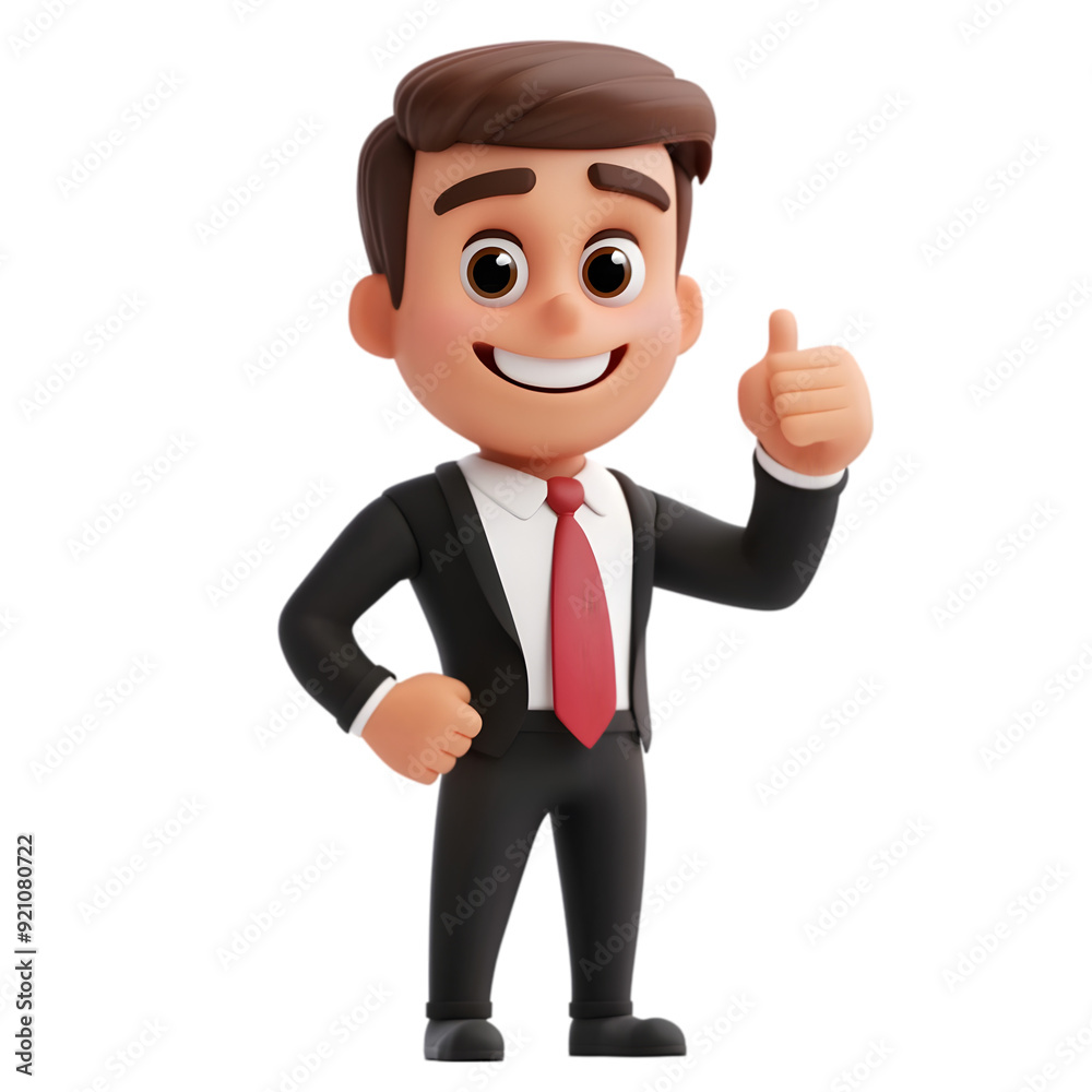 Happy man showing thumb up gesture 3d style cartoon isolated Happy man showing thumb up gesture 3d style cartoon isolated