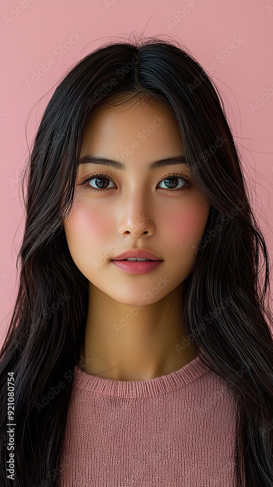 Beautiful young Asian woman with clean fresh skin on a beige background, Face care, Facial treatment, Cosmetology, beauty and spa, Asian women portrait. Beautiful young Asian woman with clean fresh skin on a beige background, Face care, Facial treatment, Cosmetology, beauty and spa, Asian women portrait.