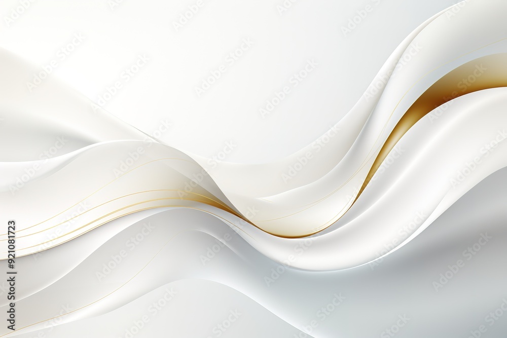 Abstract white and gold background with flowing lines. Abstract white and gold background with flowing lines.