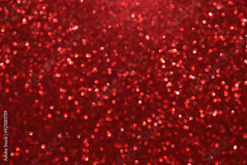 Red glitter bokeh background with sparkling light