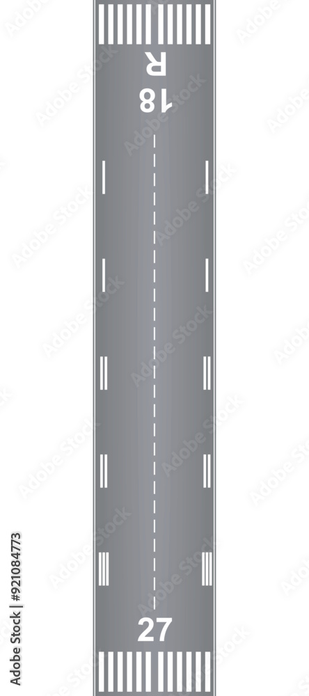 Obraz premium Airplane landing runaway. vector illustration