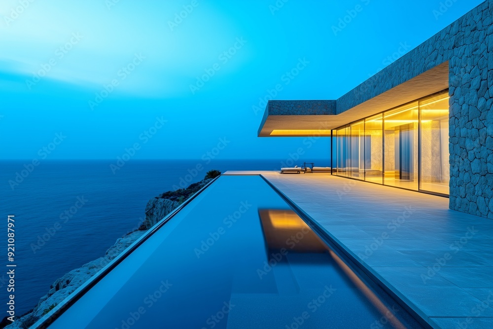 Obraz premium luxury home with luxury swimming pool 